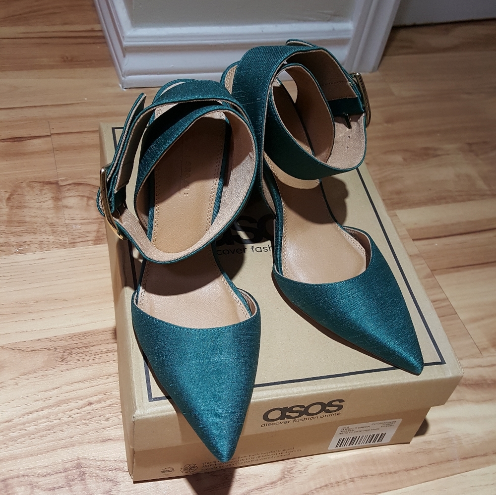 ASOS emerald green Pacific high heels